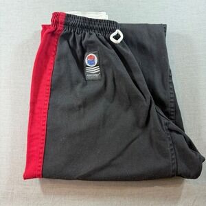 ProForce Martial Arts Pants Unisex Size 5 Black Red  Karate Training Gear Baggy
